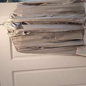 Designer Italian Davide Cenci silver silk blouse size 8